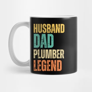 Husband Dad Plumber Legend Retro Mug